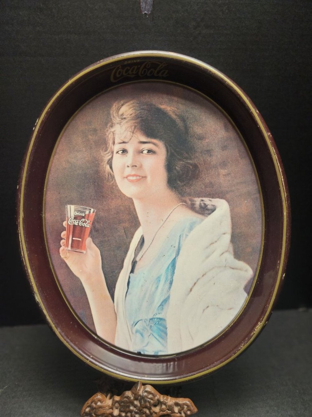 Vintage Betty Girl Coca-Cola Advertising Metal Decorative Tray